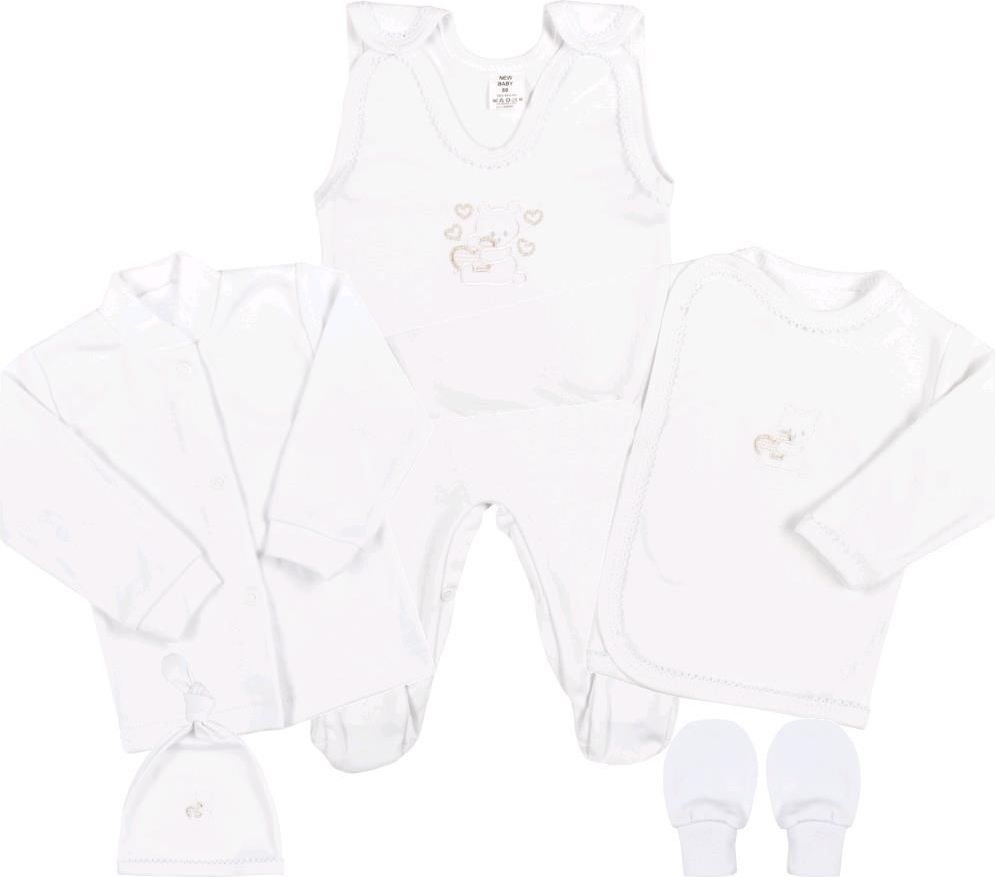 NEW BABY 4-dílná soupravička bílá Bavlna 62 (3-6m) - obrázek 1