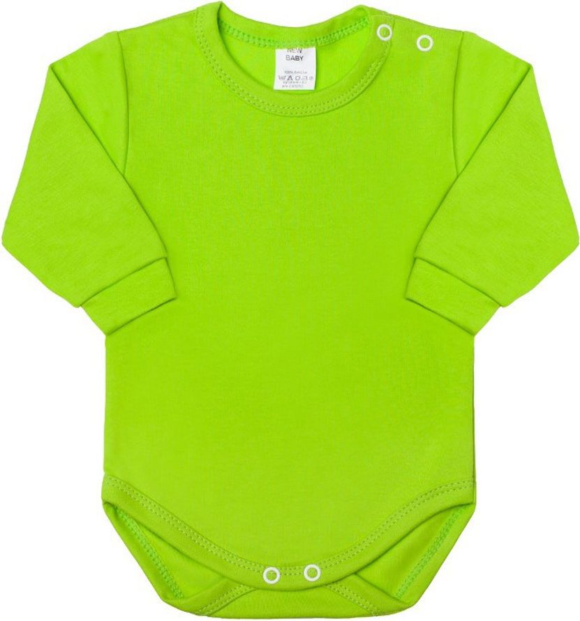 NEW BABY Kojenecké body s dlouhým rukávem New Baby světle zelené 50 100% bavlna 50 - obrázek 1
