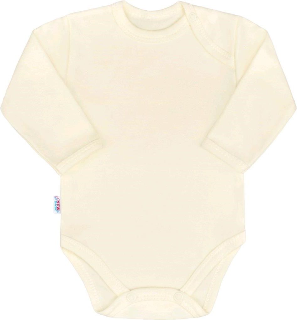 NEW BABY Kojenecké body s dlouhým rukávem New Baby Pastel béžové 56 100% bavlna 56 (0-3m) - obrázek 1