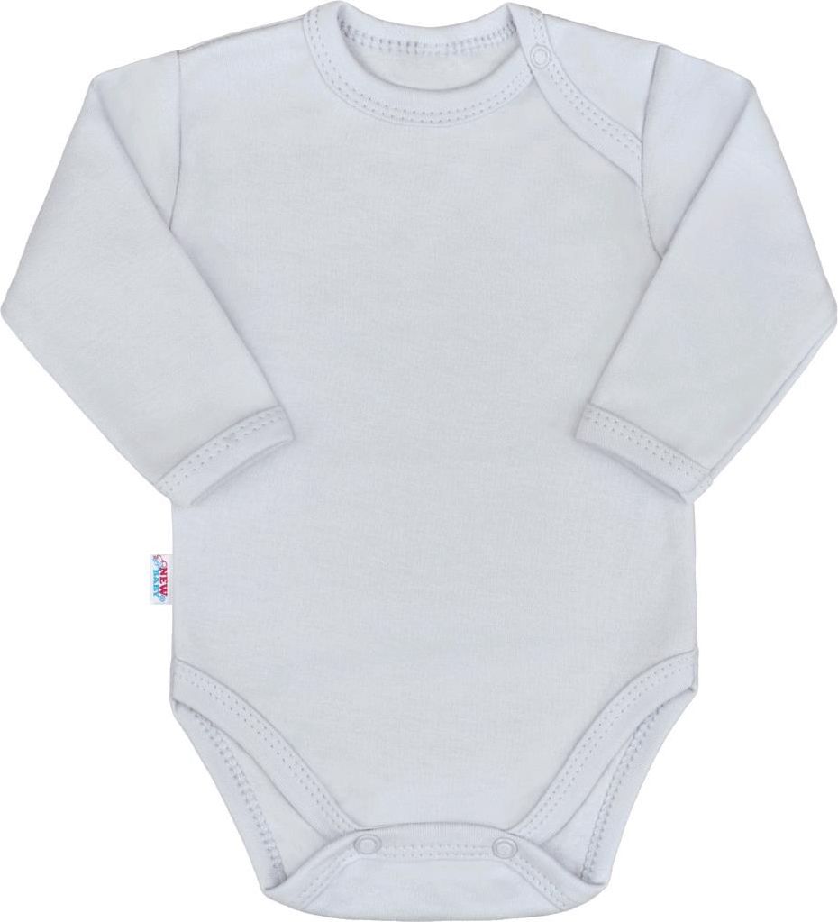 NEW BABY Kojenecké body s dlouhým rukávem New Baby Pastel šedé 56 100% bavlna 56 (0-3m) - obrázek 1