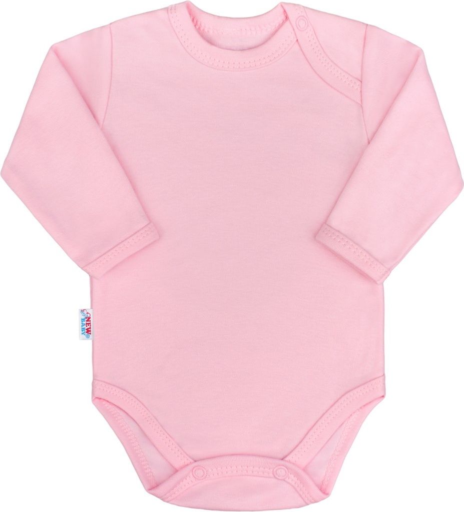 NEW BABY Kojenecké body s dlouhým rukávem New Baby Pastel růžové 62 100% bavlna 62 (3-6m) - obrázek 1