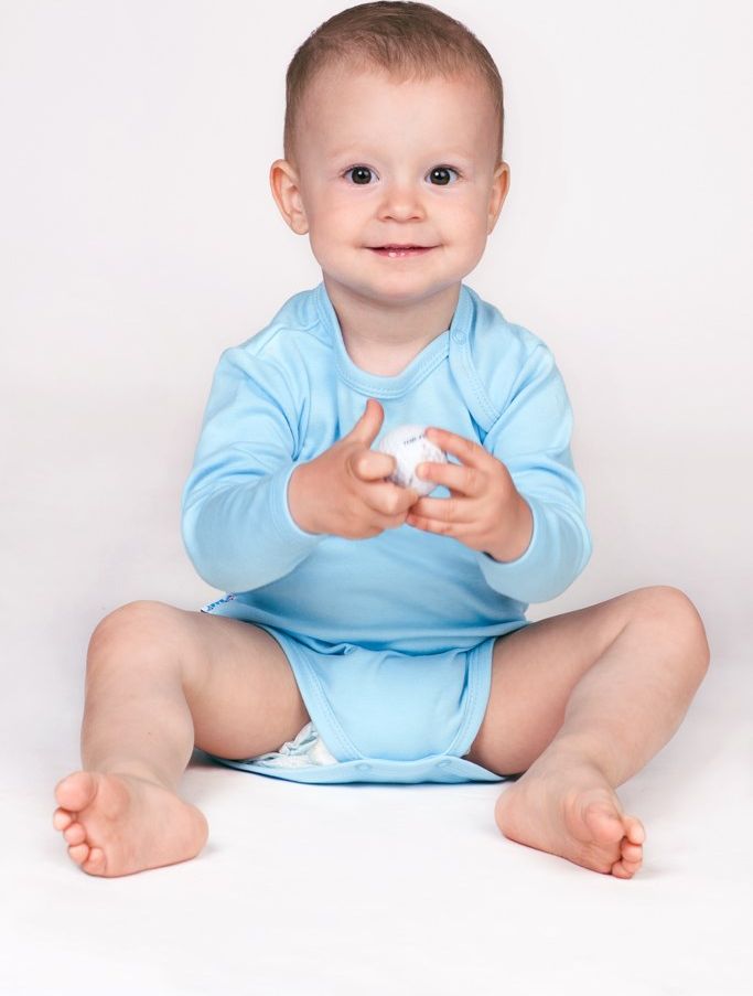 NEW BABY Kojenecké body s dlouhým rukávem New Baby Pastel modré 62 100% bavlna 62 (3-6m) - obrázek 2