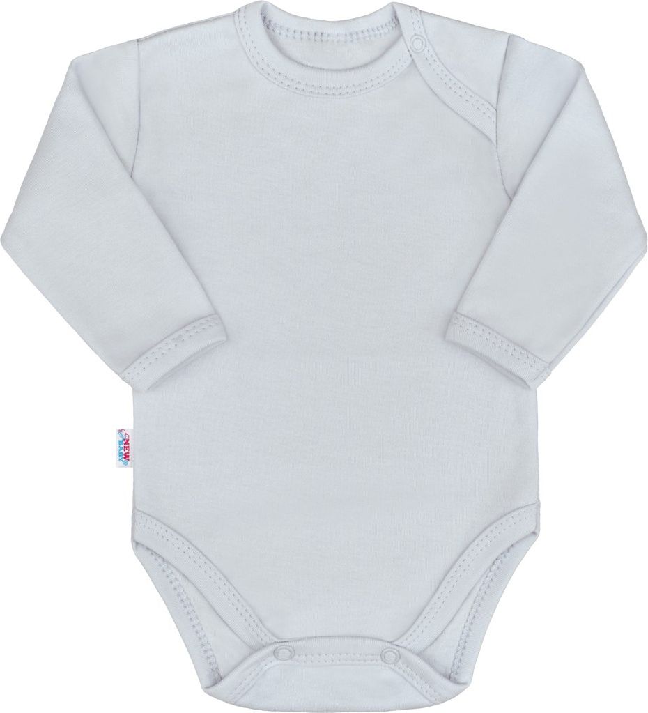 NEW BABY Kojenecké body s dlouhým rukávem New Baby Pastel šedé 62 100% bavlna 62 (3-6m) - obrázek 1