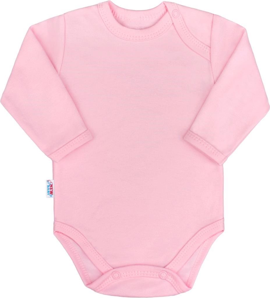 NEW BABY Kojenecké body s dlouhým rukávem New Baby Pastel růžové 68 100% bavlna 68 (4-6m) - obrázek 1