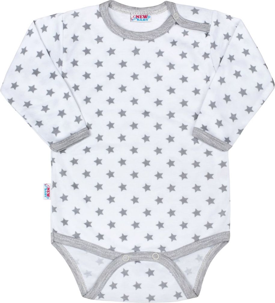 NEW BABY Kojenecké body New Baby Classic II šedé s hvězdičkami 80 100% bavlna 80 (9-12m) - obrázek 1
