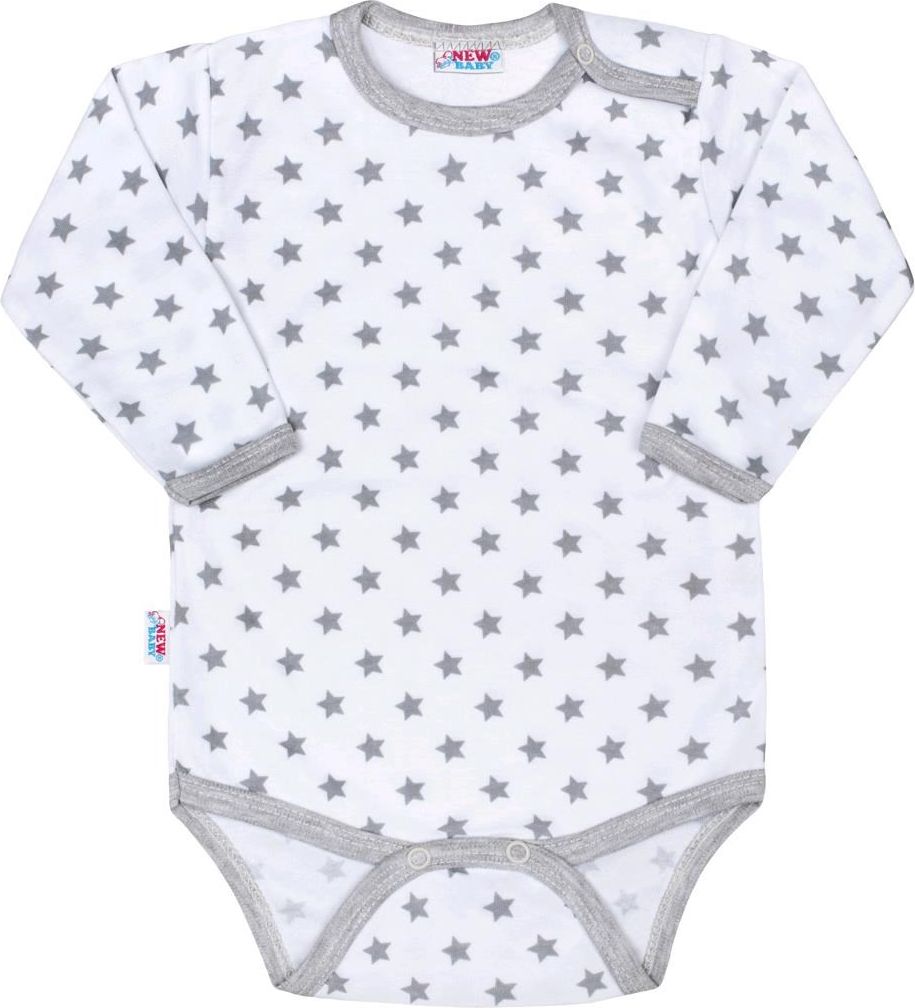 NEW BABY Kojenecké body New Baby Classic II šedé s hvězdičkami 86 100% bavlna 86 (12-18m) - obrázek 1