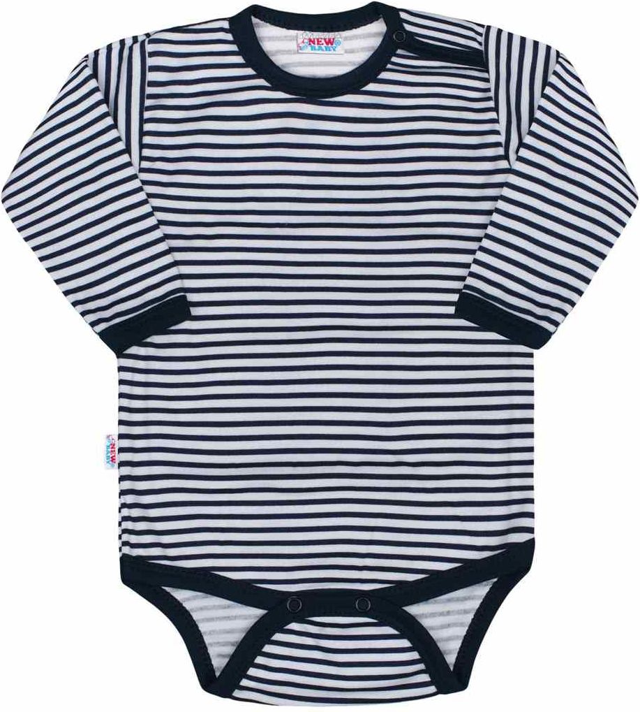 NEW BABY Kojenecké body New Baby Classic II s modrými pruhy 86 100% bavlna 86 (12-18m) - obrázek 1
