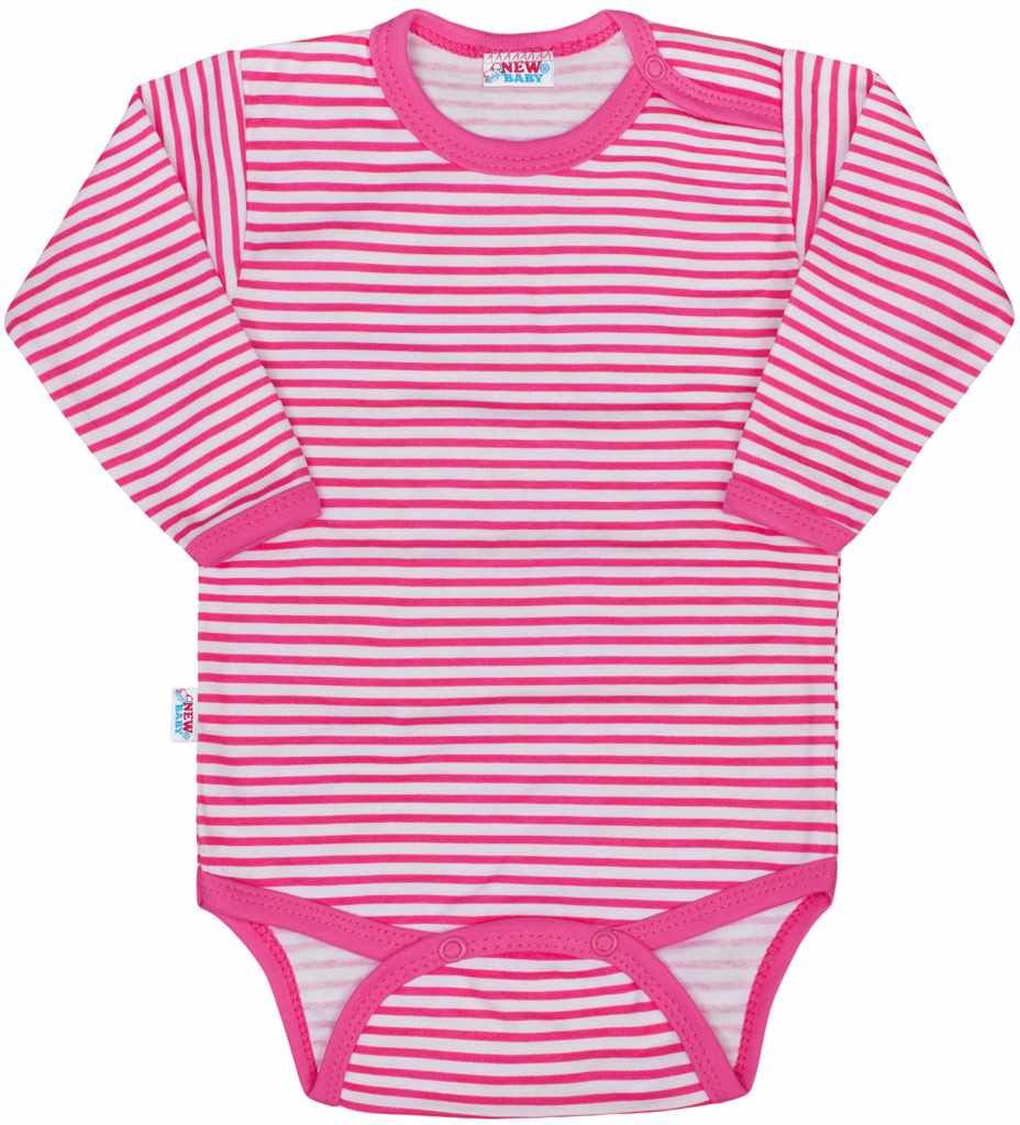 NEW BABY Kojenecké body New Baby Classic II s růžovými pruhy 86 100% bavlna 86 (12-18m) - obrázek 1