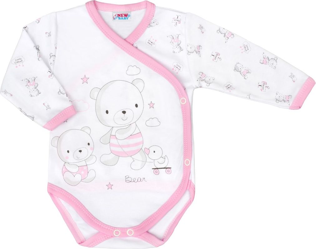 NEW BABY Kojenecké body s bočním zapínáním New Baby Bears růžové 68 100% bavlna 68 (4-6m) - obrázek 2
