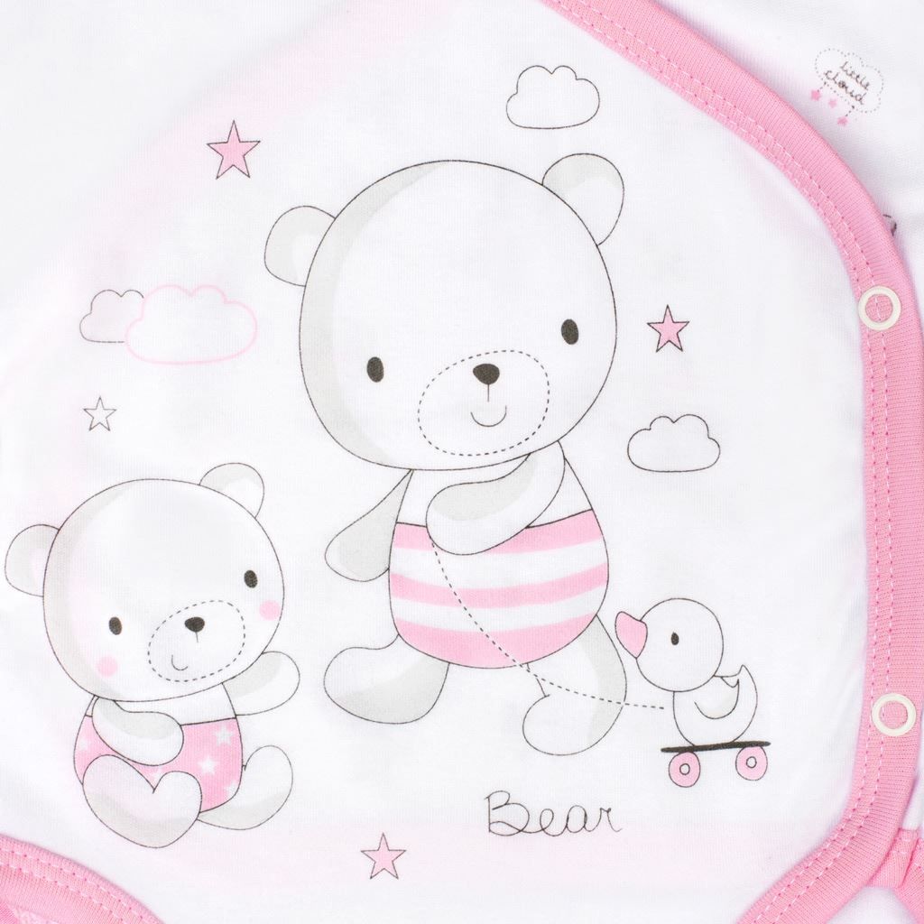 NEW BABY Kojenecké body s bočním zapínáním New Baby Bears růžové 68 100% bavlna 68 (4-6m) - obrázek 3