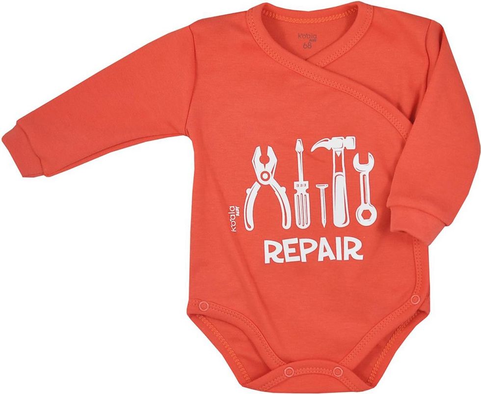 KOALA Kojenecké celorozepínací body Koala Repair dark peach 62 100% bavlna 62 (3-6m) - obrázek 1