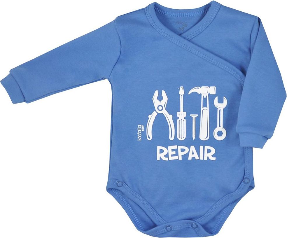 KOALA Kojenecké celorozepínací body Koala Repair blue 68 100% bavlna 68 (4-6m) - obrázek 1
