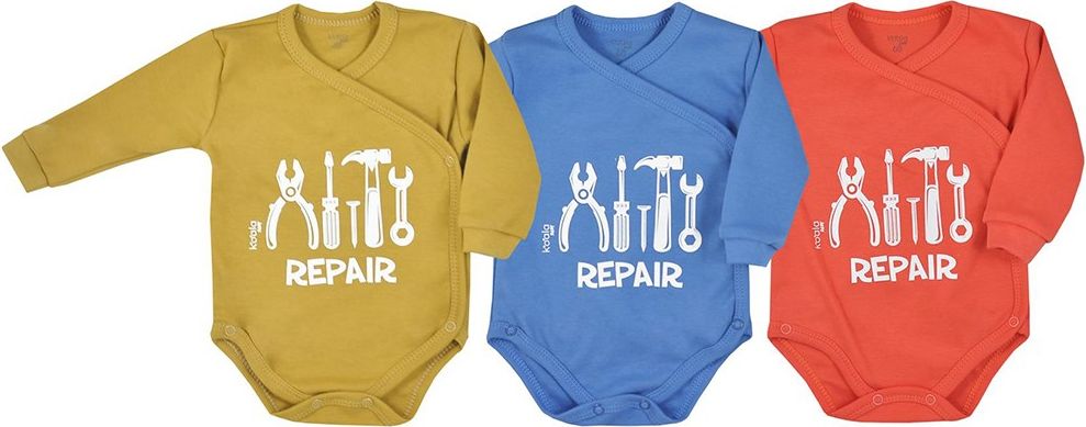 KOALA Kojenecké celorozepínací body Koala Repair blue 68 100% bavlna 68 (4-6m) - obrázek 2