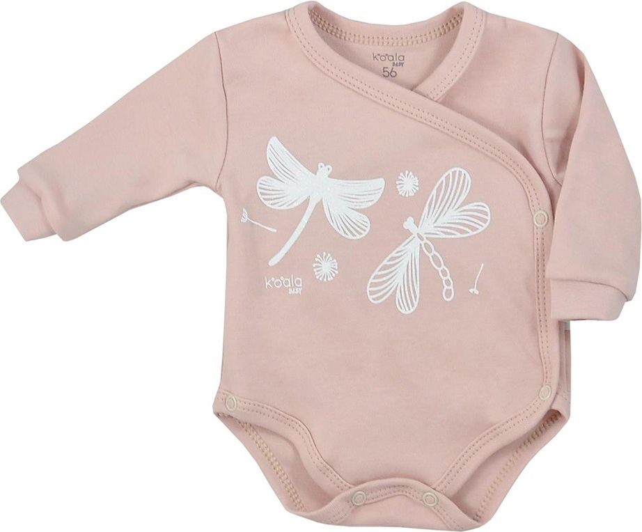 KOALA Kojenecké celorozepínací body Koala Vážka vintage růžové 68 100% bavlna 68 (4-6m) - obrázek 1