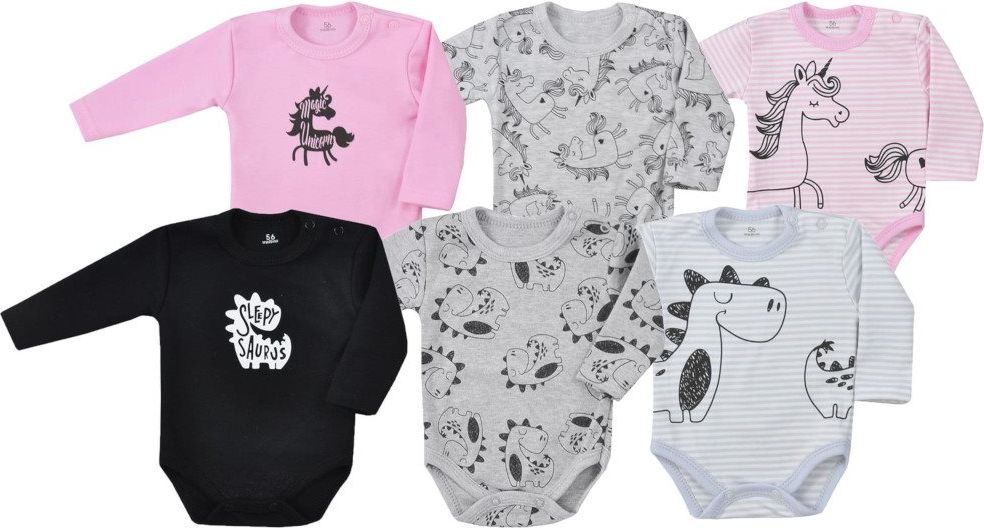 KOALA Kojenecké body s dlouhým rukávem Koala Magic Animals šedé unicorn 80 100% bavlna 80 (9-12m) - obrázek 2