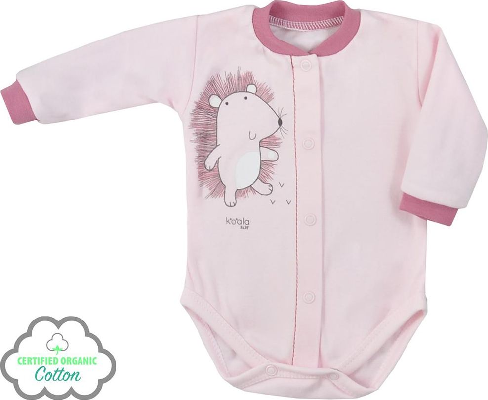 KOALA Kojenecké body celorozepínací z organické bavlny Koala Lesní Přítel růžové 62 100% BIO PRODUKT 62 (3-6m) - obrázek 1