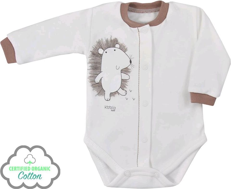 KOALA Kojenecké body celorozepínací z organické bavlny Koala Lesní Přítel béžové 68 100% BIO PRODUKT 68 (4-6m) - obrázek 1