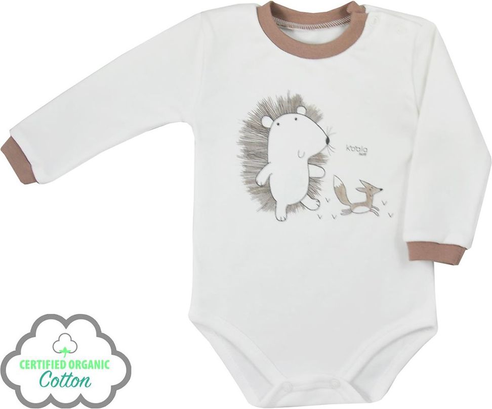 KOALA Kojenecké body s dlouhým rukávem z organické bavlny Koala Lesní Přítel béžové 74 100% BIO PRODUKT 74 (6-9m) - obrázek 1