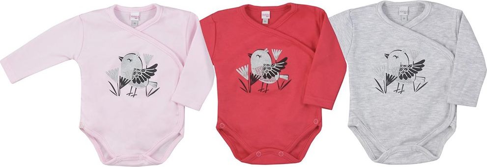 KOALA Kojenecké bavlněné body s bočním zapínáním Koala Birdy šedé 68 100% bavlna 68 (4-6m) - obrázek 2