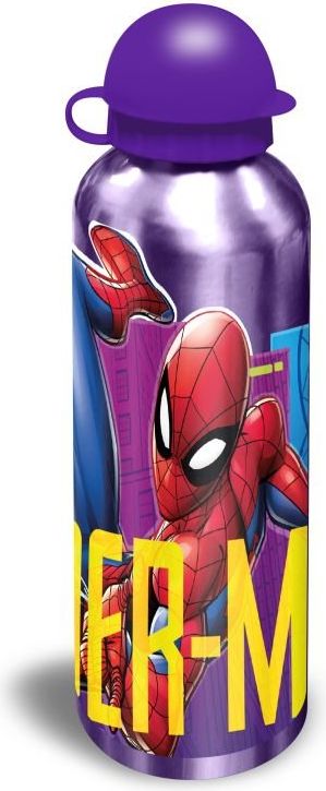 EUROSWAN ALU láhev Spiderman fialová Hliník/Plast 500 ml - obrázek 1