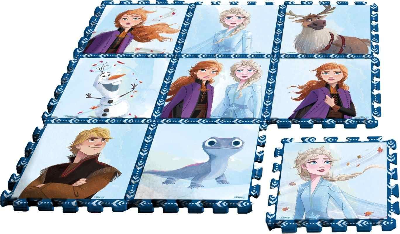 EUROSWAN Podlahové pěnové puzzle Ledové Království 2 9 dílků 30x30x1 cm - obrázek 1