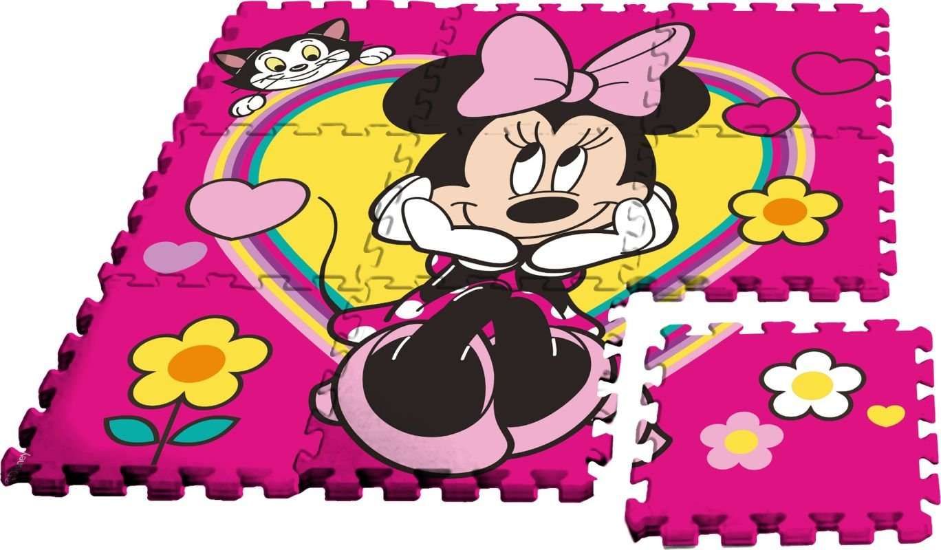 EUROSWAN Podlahové pěnové puzzle Minnie 9 dílků 30x30x1 cm - obrázek 1