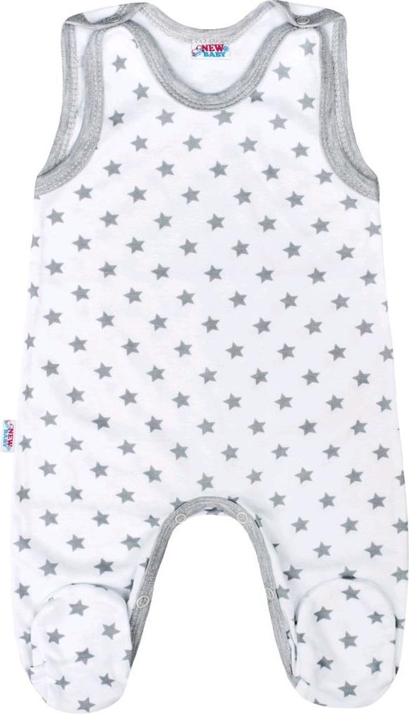 NEW BABY Kojenecké dupačky Classic II šedé s hvězdičkami 74 100% bavlna 74 (6-9m) - obrázek 1