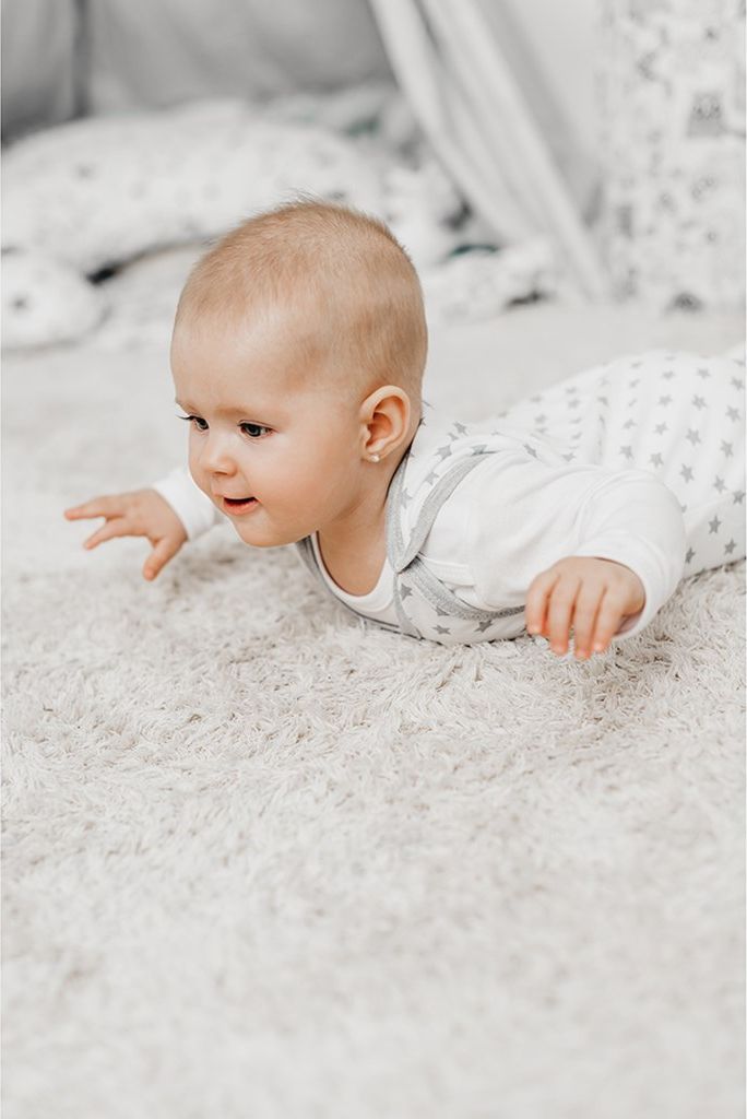 NEW BABY Kojenecké dupačky Classic II šedé s hvězdičkami 86 100% bavlna 86 (12-18m) - obrázek 2