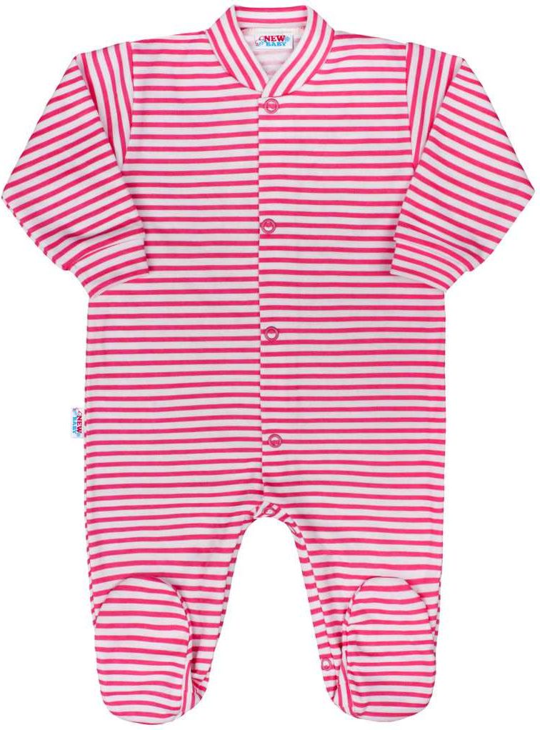 NEW BABY Kojenecký overal New Baby Classic II s růžovými pruhy 100% Bavlna 50 - obrázek 1