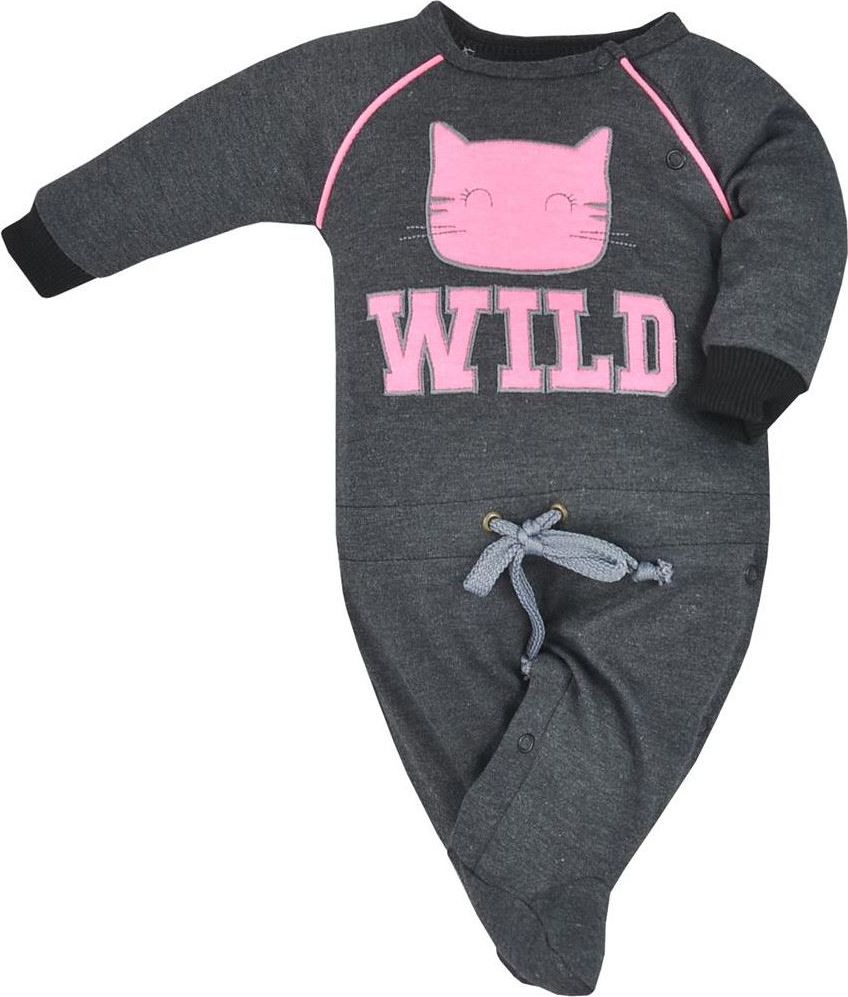 KOALA Kojenecký overal Koala Wild šedo růžový Bavlna/Polyester 68 (4-6m) - obrázek 1