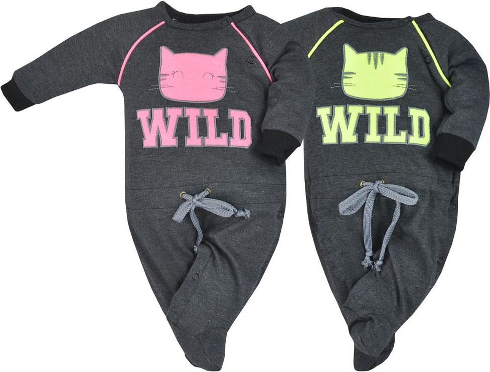 KOALA Kojenecký overal Koala Wild šedo růžový Bavlna/Polyester 68 (4-6m) - obrázek 2