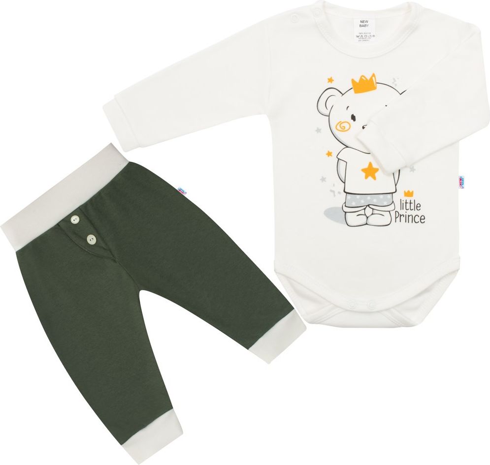 NEW BABY 2-dílná bavlněná souprava New Baby Funny smetanovo-zelená 100% Bavlna 80 (9-12m) - obrázek 1