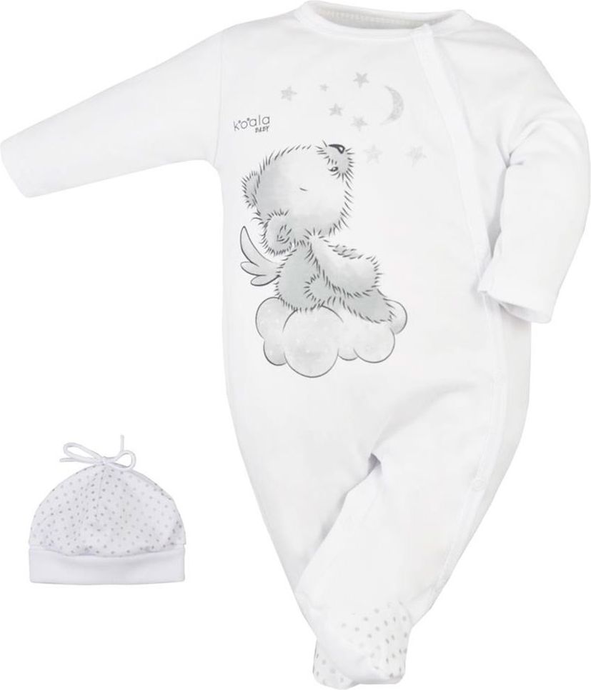 KOALA Kojenecký overal s čepičkou Koala Angel bílý 100% Bavlna 62 (3-6m) - obrázek 1