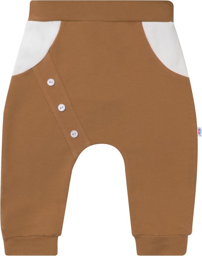 NEW BABY Kojenecké bavlněné tepláčky The Best hnědé 62 Bavlna/Elastan 62 (3-6m) - obrázek 1