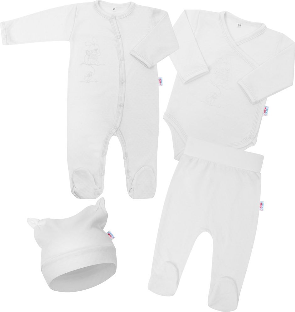 NEW BABY Kojenecká bavlněná soupravička Good Friends bílá 100% Bavlna 56 (0-3m) - obrázek 1