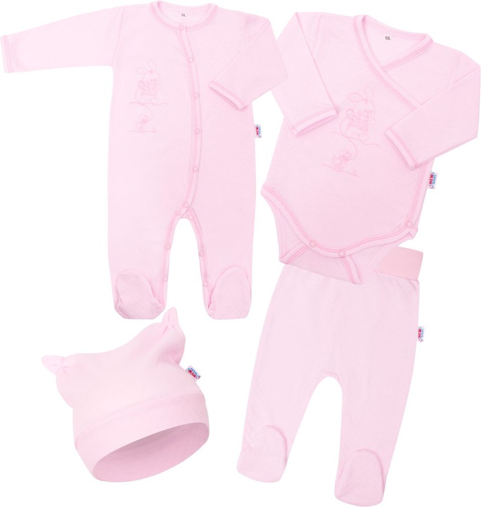 NEW BABY Kojenecká bavlněná soupravička Good Friends růžová 100% Bavlna 56 (0-3m) - obrázek 1