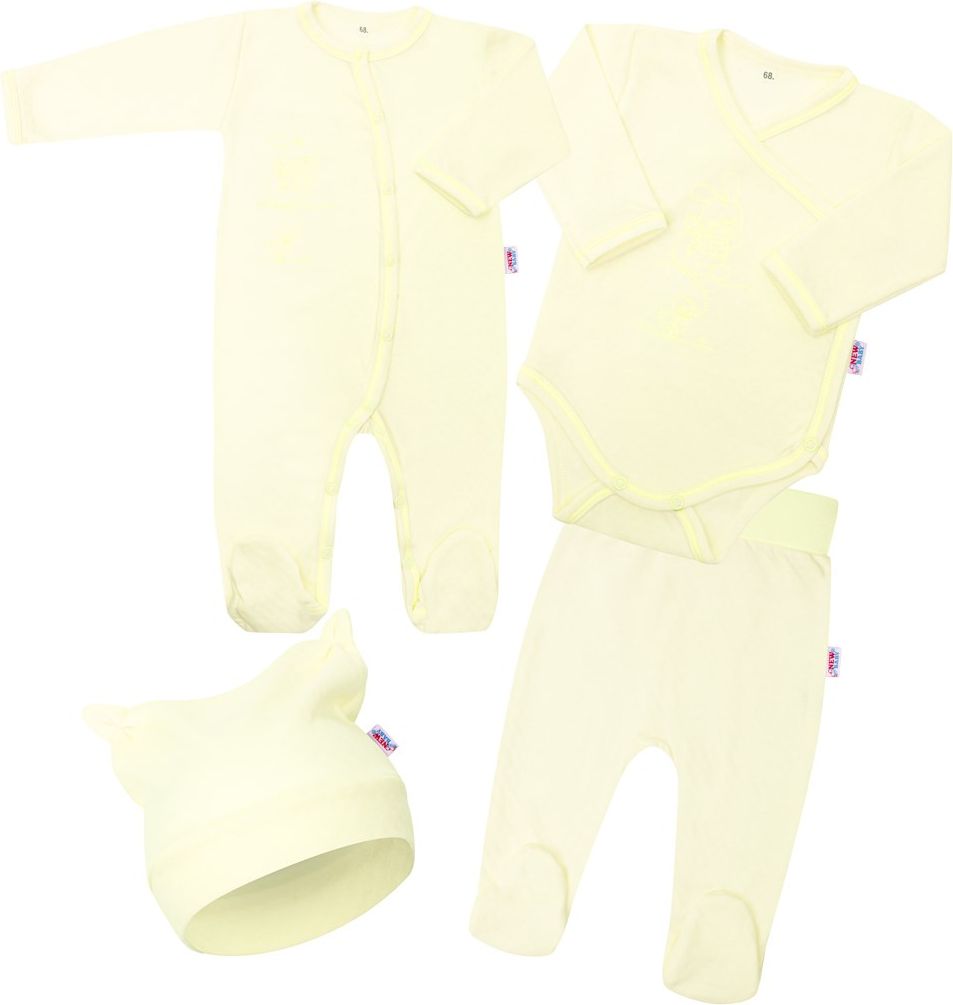 NEW BABY Kojenecká bavlněná soupravička Good Friends béžová 100% Bavlna 62 (3-6m) - obrázek 1