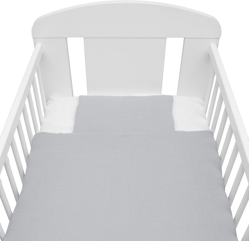 NEW BABY Mušelínový set do postýlky s výplní světle šedý 100% Bavlna 70x100 cm, 35x30 cm - obrázek 2