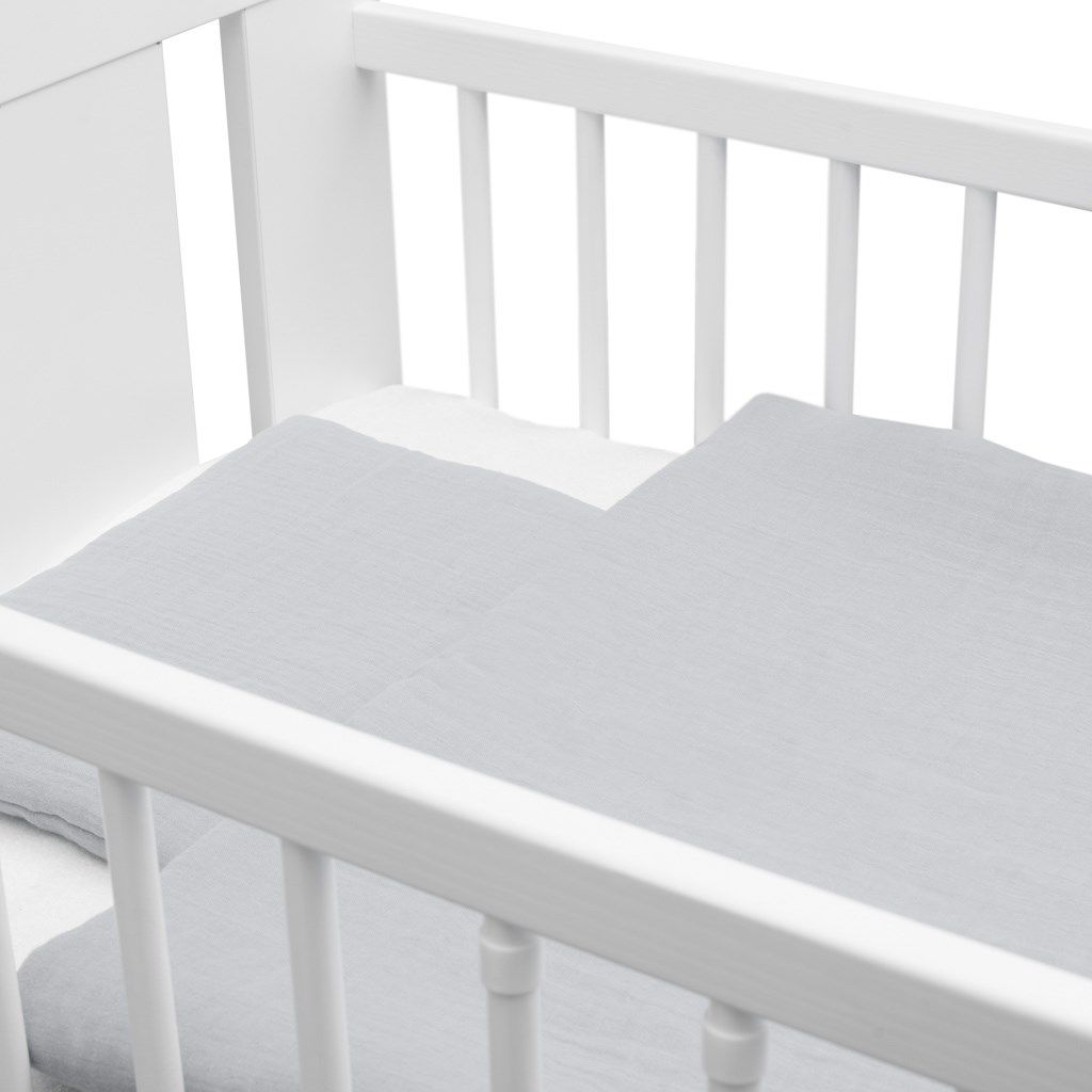 NEW BABY Mušelínový set do postýlky s výplní světle šedý 100% Bavlna 70x100 cm, 35x30 cm - obrázek 3