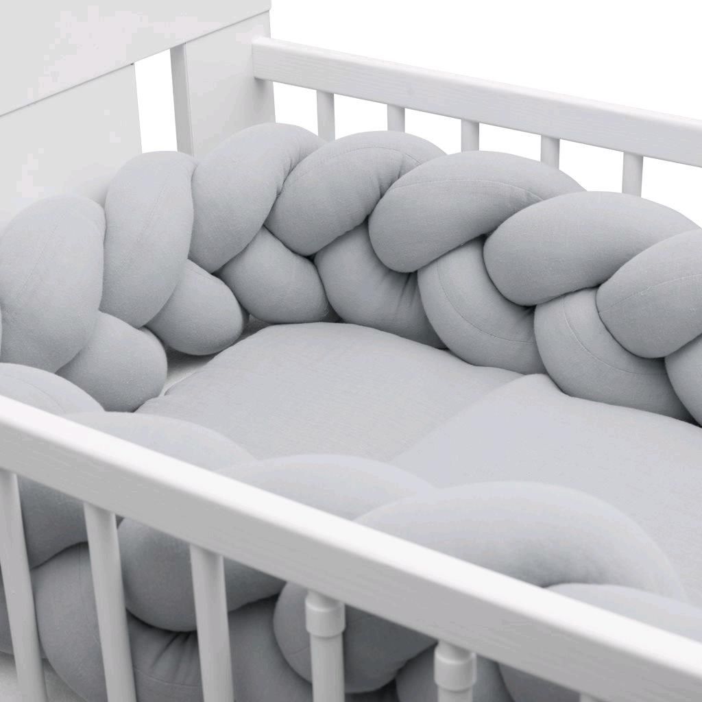 NEW BABY Mušelínový set do postýlky s výplní světle šedý 100% Bavlna 70x100 cm, 35x30 cm - obrázek 4