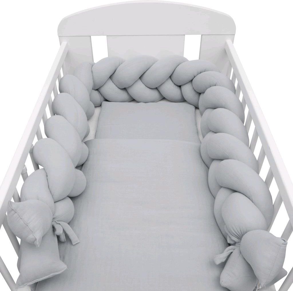NEW BABY Mušelínový set do postýlky s výplní světle šedý 100% Bavlna 70x100 cm, 35x30 cm - obrázek 5