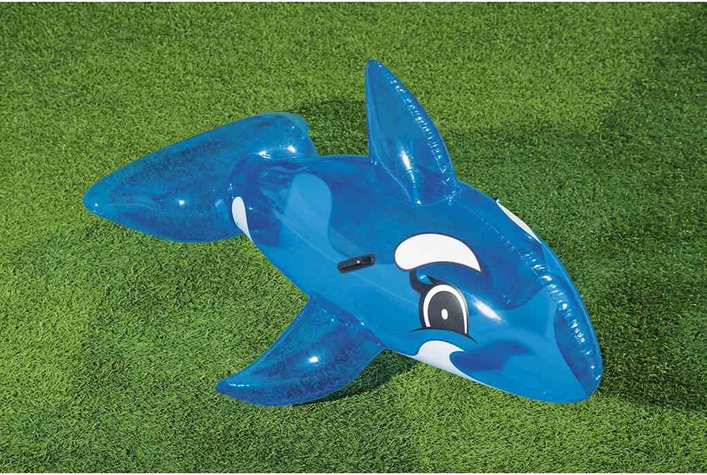 BESTWAY Dětský nafukovací delfín do vody s držadly modrý Bavlna/Polyester/Antialergické vlákno 157x94 cm - obrázek 5