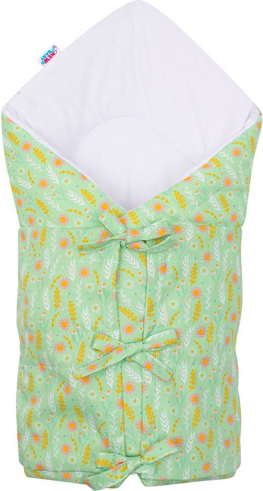 NEW BABY Klasická šněrovací zavinovačka Harmony zelená Bavlna/Polyester/Antialergické vlákno 70x70 cm - obrázek 1
