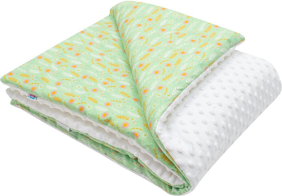 NEW BABY Dětská deka z Minky s výplní Harmony zelená 70x100 cm Bavlna/Polyester/Antialergické vlákno 70x100 cm - obrázek 1