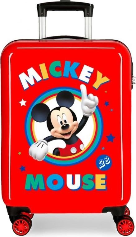 JOUMMABAGS Cestovní kufr ABS Mickey Circle red ABS plast, 55x38x20 cm, 34 l - obrázek 1