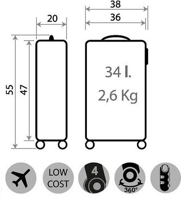 JOUMMABAGS Cestovní kufr ABS Mickey Circle red ABS plast, 55x38x20 cm, 34 l - obrázek 7