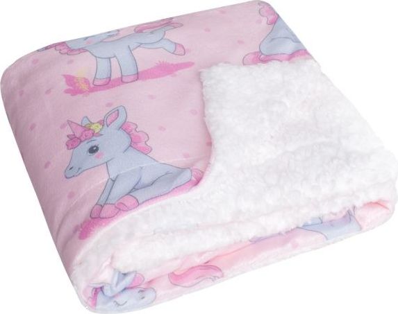 FARO Soft fleece deka s beránkem Jednorožec Polyester, 80/100 cm - obrázek 1
