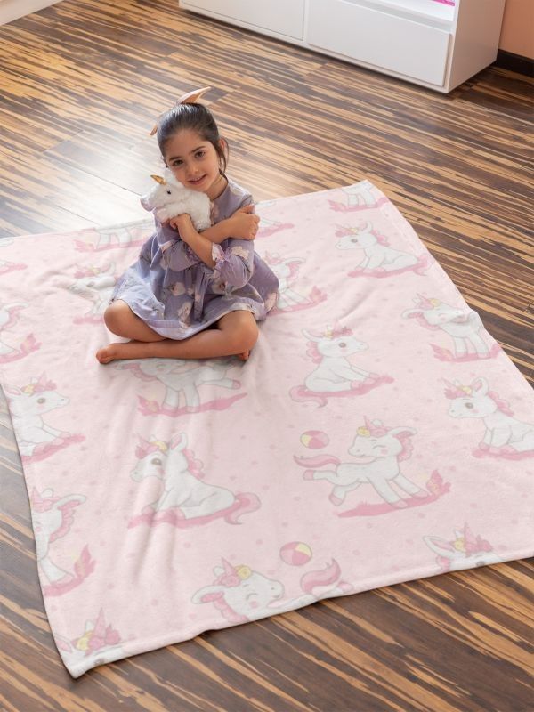 FARO Soft fleece deka s beránkem Jednorožec Polyester, 80/100 cm - obrázek 4