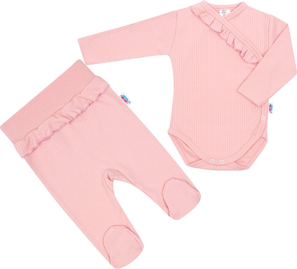 NEW BABY 2-dílná kojenecká souprava Stripes růžová 62 100% Bavlna 62 (3-6m) - obrázek 1