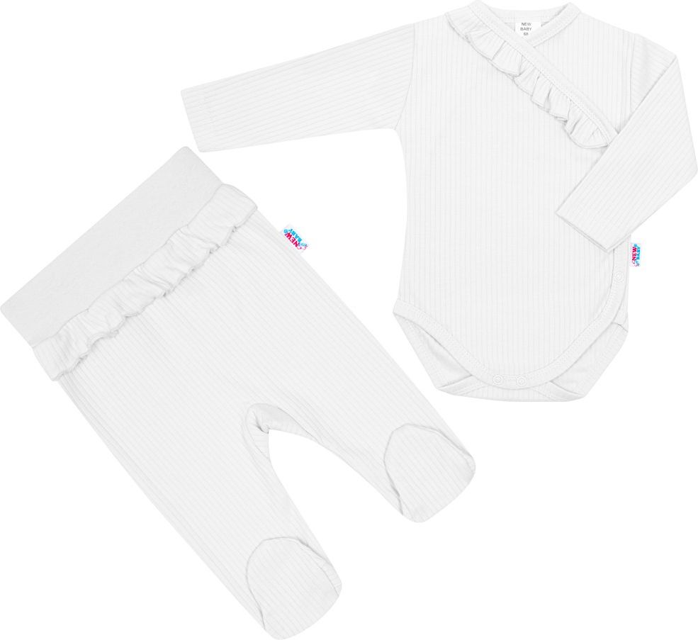 NEW BABY 2-dílná kojenecká souprava Stripes bílá 68 100% Bavlna 68 (4-6m) - obrázek 1